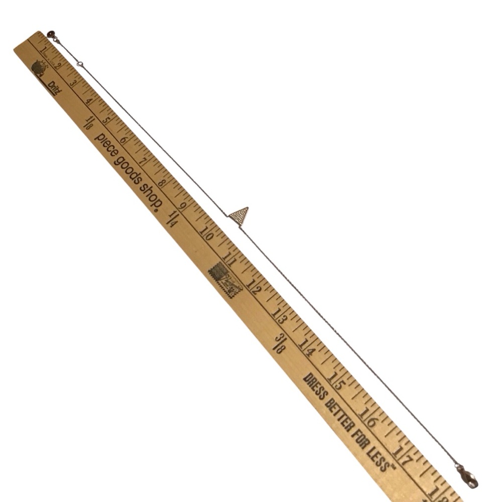 Michael Kors Necklace Triangle Pendant Clear Stones Gold Tone Chain - Picture 4 of 4